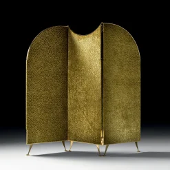 Divisorio per ambienti Aliseo a 3 pannelli in tessuto dorato a fantasia*Black Tie Hot