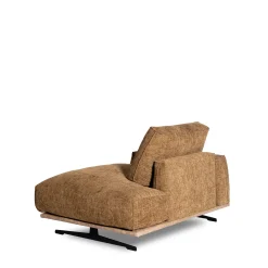 Dormeuse Boboli giallo ocra con base in pelle marrone chiaro*Mantellassi 1926