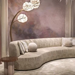 Duse Cityscape - Divano in tessuto beige ricamato*Chiara Provasi Best