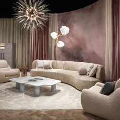 Duse Cityscape - Divano in tessuto beige ricamato*Chiara Provasi Best