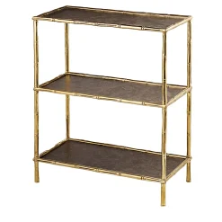 Etagere Bamboo a Tre Ripiani in Ottone Naturale*Bronzetto