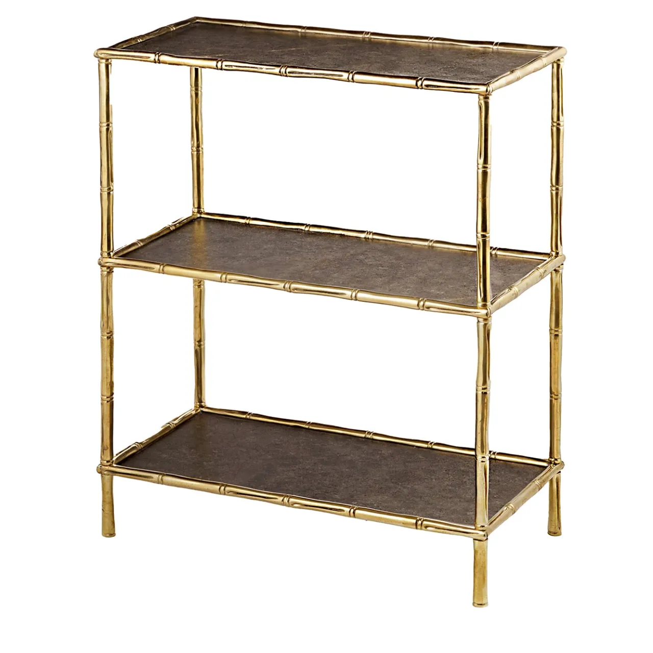 Etagere Bamboo a Tre Ripiani in Ottone Naturale*Bronzetto