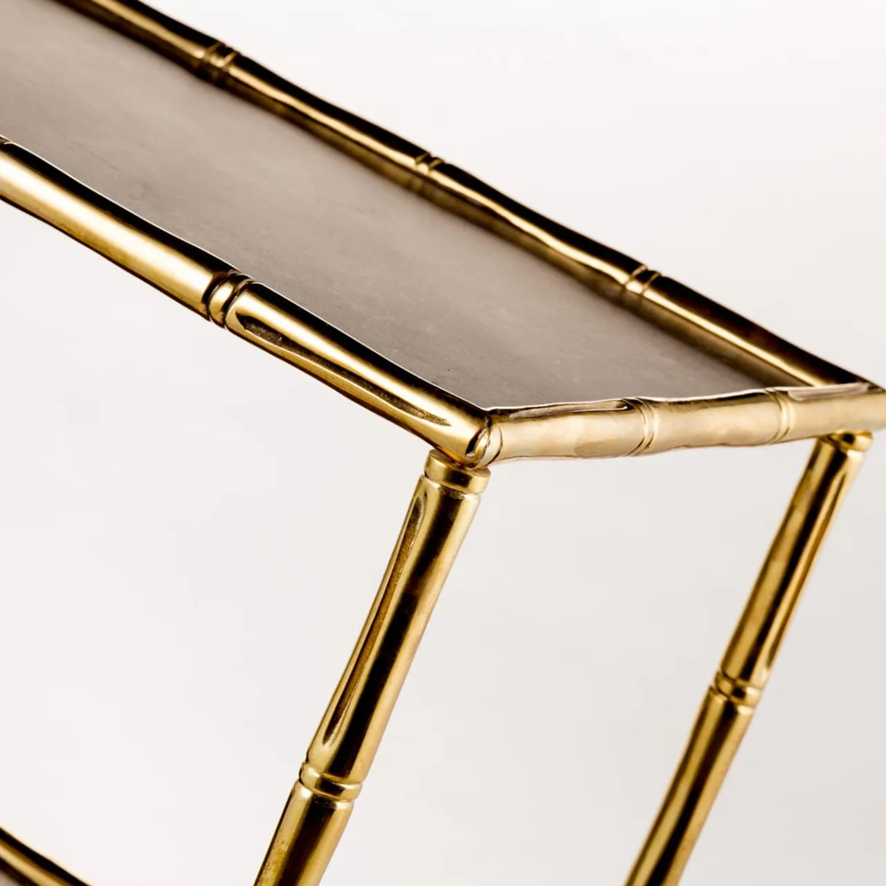 Etagere Bamboo a Tre Ripiani in Ottone Naturale*Bronzetto