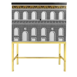 Facciata Quattrocentesca Oro Rialzato Piccolo Armadietto*Fornasetti Sale