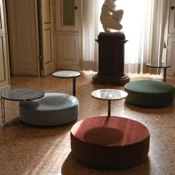 Febe Set di pouf azzurri e 2 tavolini*Domingo Salotti Outlet