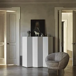 Gemma Armadio in legno bianco-grigio a zig-zag*Black Tie