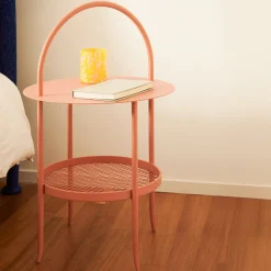 Himalia Comodino in Ferro Rosa di Studio Pari*Lispi Discount