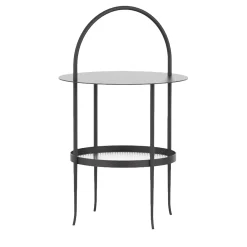 Himalia Comodino in Ferro Nero di Studio Pari*Lispi New