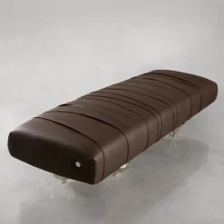 Il Pezzo 1 panca in pelle marrone*Il Pezzo Mancante New