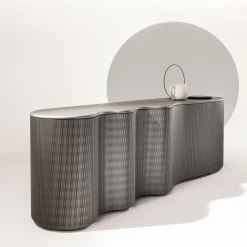 Infinity Credenza ondulata a 2 porte in Lacca 61 Stagno*Laura Meroni Outlet