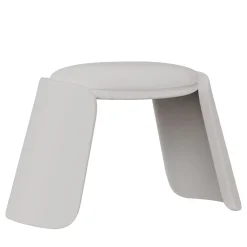 Inge white leather pouf*Secolo Clearance