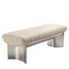 Kloster Panchina in Pelle Beige e Acciaio Lucido*Visionnaire Hot