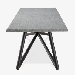 Larte 260 Tavolo da pranzo outdoor rettangolare in pietra grigia peperino e acciaio marrone*Veltha Outdoor Stone Design Discount