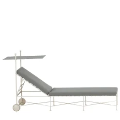 Lettino a rotelle Club in ferro battuto bianco*Dante Negro Discount