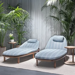 Lettino da sole per esterni Iroko Azzurro*Annibale Colombo