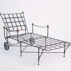 Lettino da sole reclinabile con cuscino a trama incrociata*DMG Fiesole Online