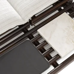 Lettino Elba marrone scuro e bianco di Massimo Castagna*Exteta Online