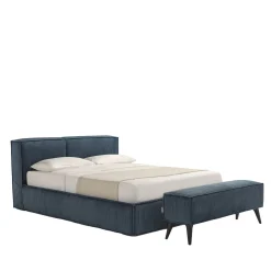 Letto Astor 1909 con contenitore blu e panca*Franco Ferri Clearance