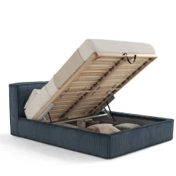 Letto Astor 1909 con contenitore blu e panca*Franco Ferri Clearance