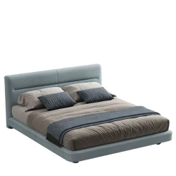 Letto Clermont in legno e tessuto azzurro*CPRN Homood Clearance