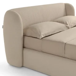 Letto Elisa 905 imbottito beige con contenitore*Franco Ferri