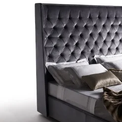 Letto Guidon in velluto viola trapuntato*Bedding Atelier Discount