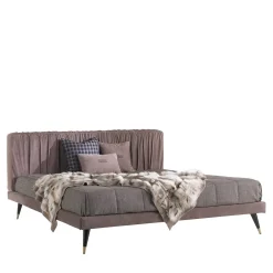 Letto Highlander in Pelle Nabuk Malva e Bordeaux*Gianfranco Ferré Home Online