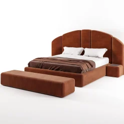 Letto imbottito arancione modulare Concept 01*Encore Italia Outlet