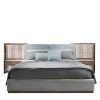 Letto in noce con comodini incorporati e struttura del letto imbottita*Annibale Colombo Discount