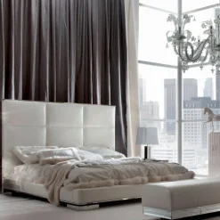 Letto king size in pelle avorio*Giorgio Collection Outlet