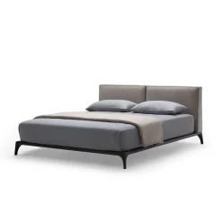 Letto King-Size Milano in pelle beige*Bodema Discount