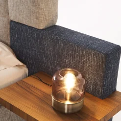 Letto matrimoniale Elba blu e grigio con comodini*Casa Covre Online