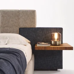 Letto matrimoniale Elba blu e grigio con comodini*Casa Covre Online