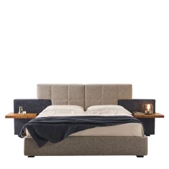 Letto matrimoniale Elba blu e grigio con comodini*Casa Covre Online