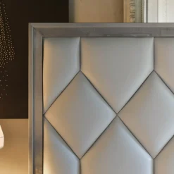 Letto Matrimoniale Elegance in Pelle Bianca e Sicomoro*Franco Bianchini Online