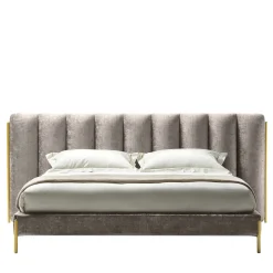 Letto matrimoniale Ibisco One Channeled in tessuto grigio*Black Tie Online