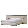 Letto Matrimoniale Princess in Pelle Trapuntata Beige e Noce Canaletto*Franco Bianchini Hot