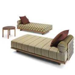 Letto prendisole da esterno Emir 189 a quadri color oliva*Jwana Hamdan Best
