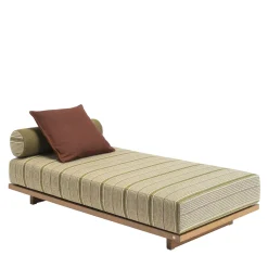 Letto prendisole da esterno Emir 189 a righe color oliva*Jwana Hamdan