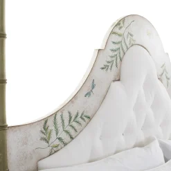 Letto Roma Apple Green Bamboo con felci e farfalle*Porte Italia Sale