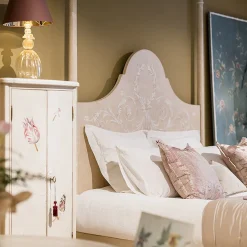 Letto Roma Tortora Chiaro con Decorazioni Dipinte a Mano*Porte Italia Best