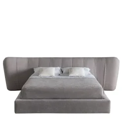 Letto Royale Stripe in tessuto greige di Castello Lagravinese*Casamilano Discount