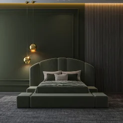 Letto Verde Modulare Imbottito Concept 01*Encore Italia Best