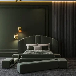 Letto Verde Modulare Imbottito Concept 01*Encore Italia Best