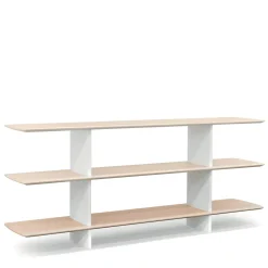 Libreria a 3 ripiani Shift White e Durmast di Foster + Partners*Tecno Spa New