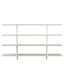 Libreria a 4 ripiani Shift White e Durmast di Foster + Partners*Tecno Spa