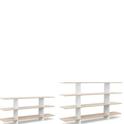 Libreria a 4 ripiani Shift White e Durmast di Foster + Partners*Tecno Spa