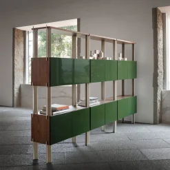 Libreria Flexor Verde In Legno e Metallo di Gio Ponti*Ghidini 1961 Hot