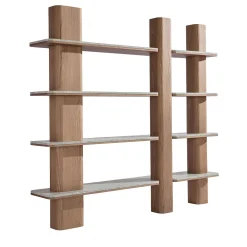 Libreria in Legno con Ripiani in Marmo Erice L*Carpanese Home Hot