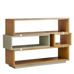 Libreria in legno di ciliegio laccata con dettagli in metallo cromato opaco*LCI_DECORA Best